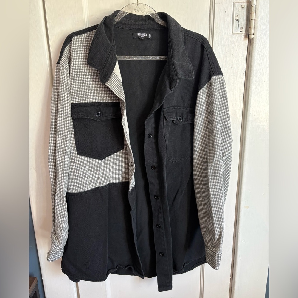 Missguided Black and White Jean Jacket